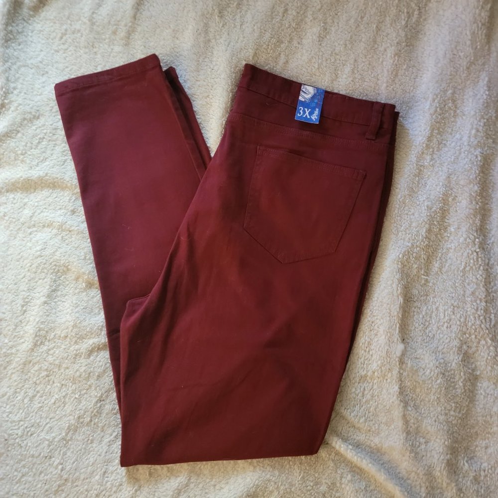NWT AP Blue burgundy jeans sz 3X